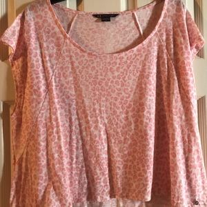 AX pink leopard crop top